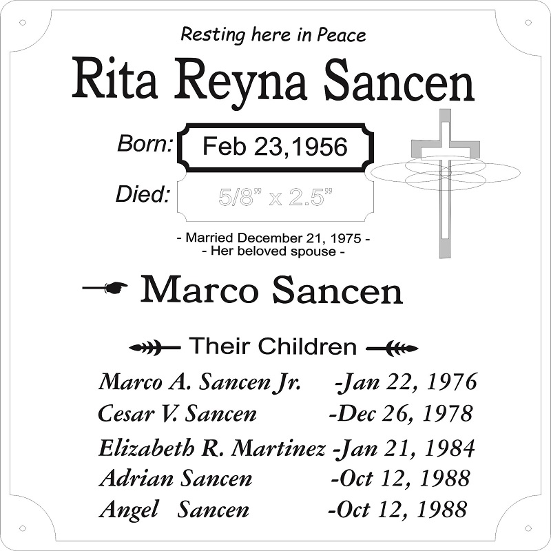 UrnPlaque Birthdates UrnPlaque
